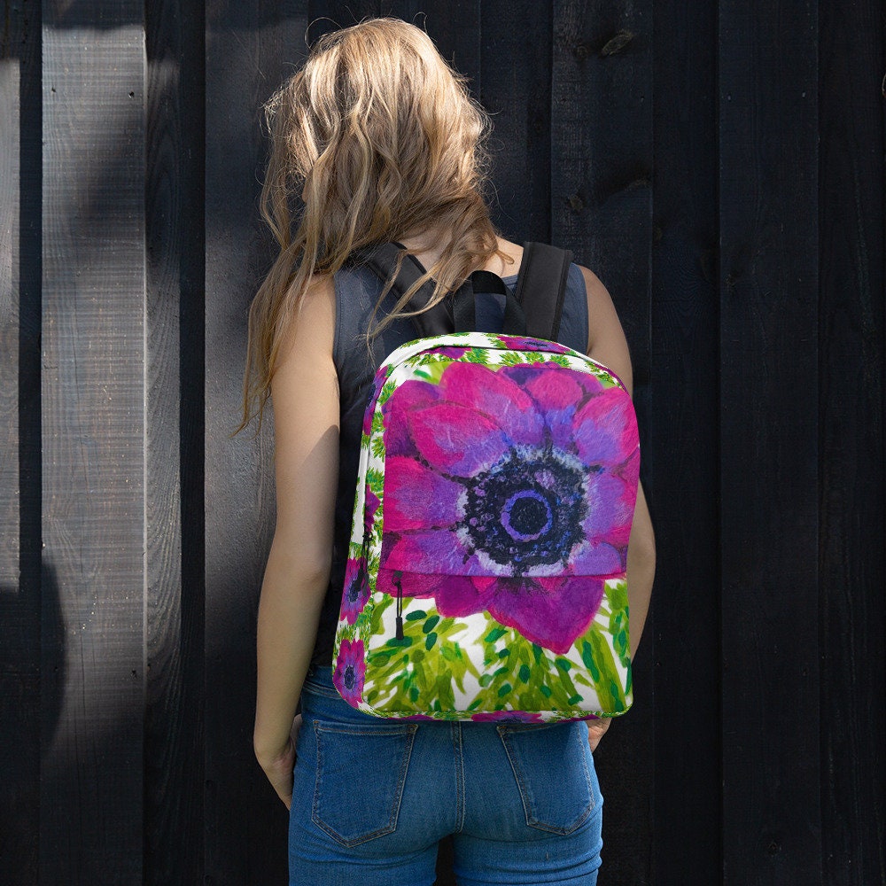 Aesthetic floral backpack,back to school,pink flower bag,college backpack,work backpack,hiking backpack,women&#39;s diaper bag,colorful backpack