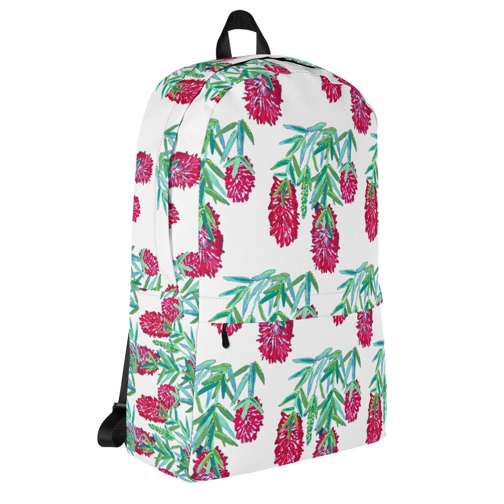 Weeping bottle brush backpack,back to school,college backpack,work backpack,hiking backpack,botanical gift,women&#39;s diaper bag,country bag