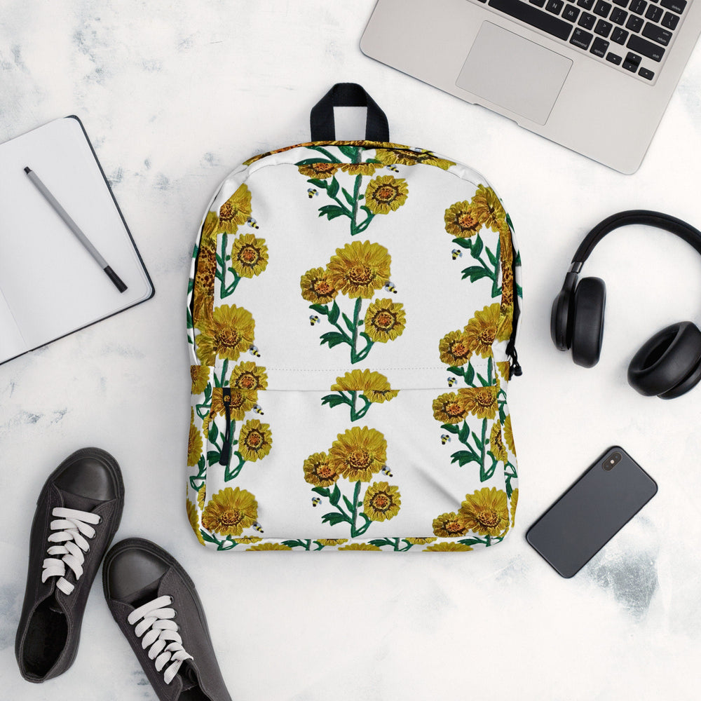 Sunflower backpack,back to school,college backpack,hiking backpack,botanical backpack,country backpack,women&#39;s diaper bag,work backpack