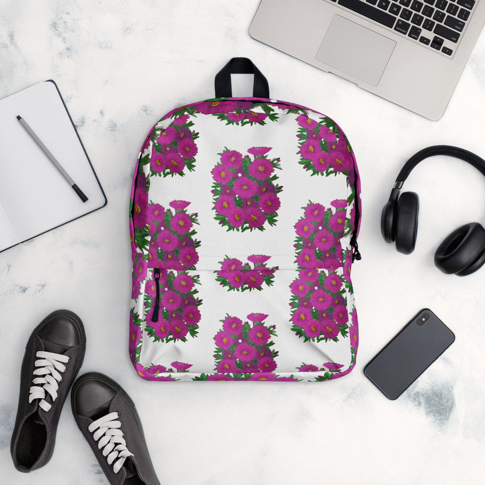 Colorful pink floral back to school backpack,botanical backpack,country backpack,college backpack,hiking backpack,women&#39;s diaper bag
