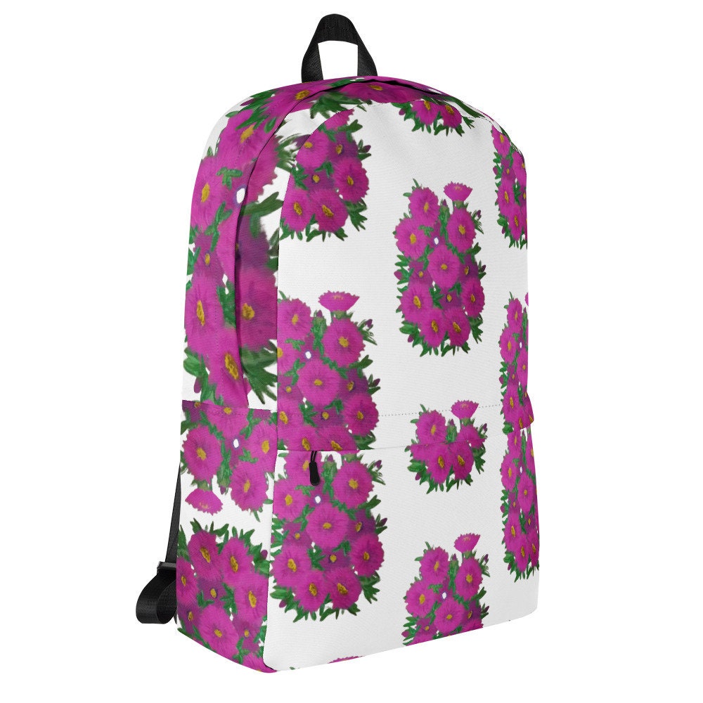 Colorful pink floral back to school backpack,botanical backpack,country backpack,college backpack,hiking backpack,women&#39;s diaper bag
