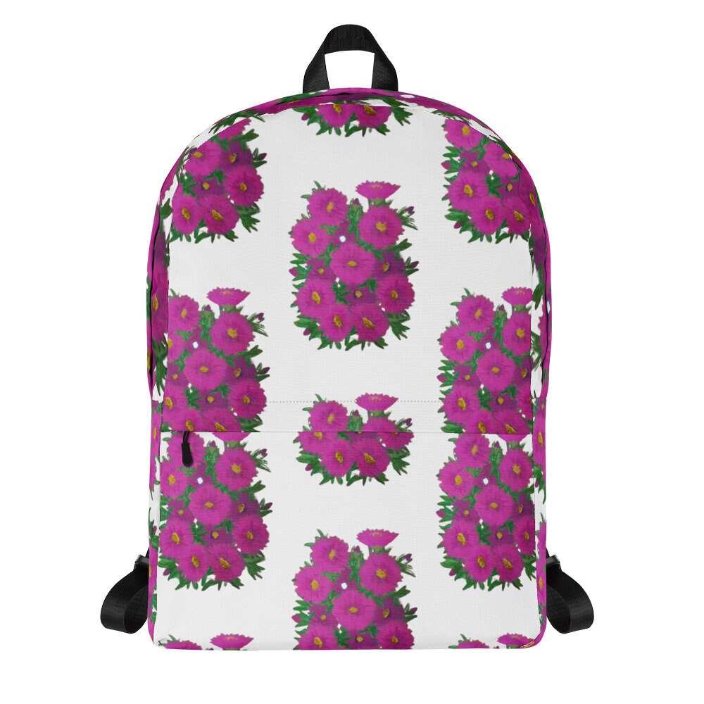 Colorful pink floral back to school backpack,botanical backpack,country backpack,college backpack,hiking backpack,women&#39;s diaper bag