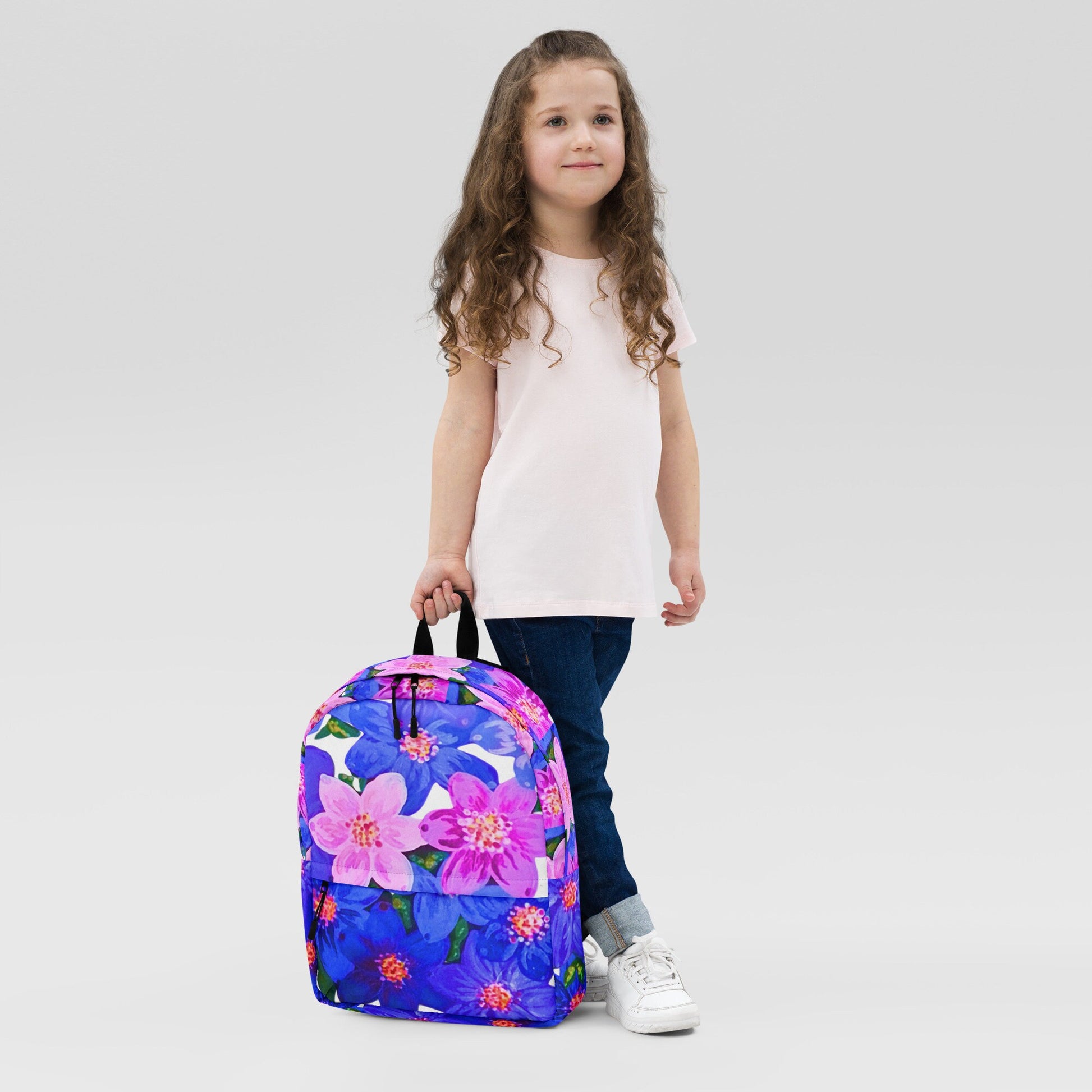 Colorful purple floral backpack,back to school,college backpack,work backpack,hiking backpack,women&#39;s diaper bag,country backpack
