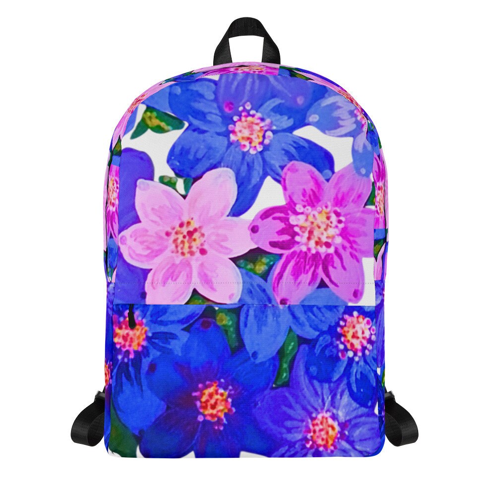 Colorful purple floral backpack,back to school,college backpack,work backpack,hiking backpack,women&#39;s diaper bag,country backpack