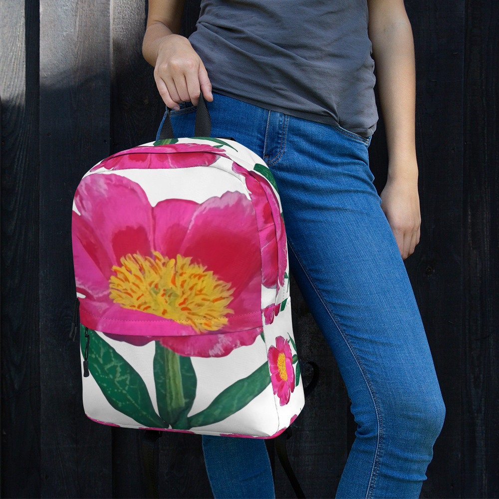 Colorful aesthetic botanical backpack,back to school,college backpack,hiking backpack,womens diaper bag,country backpack,work backpack