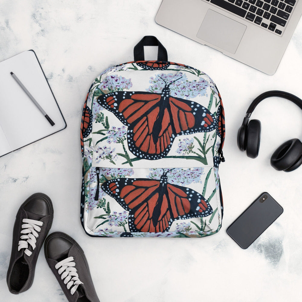 Monarch butterfly backpack,back to school,travel backpack,baby backpack,floral backpack,diaper bag,botanical backpack,multipurpose bag