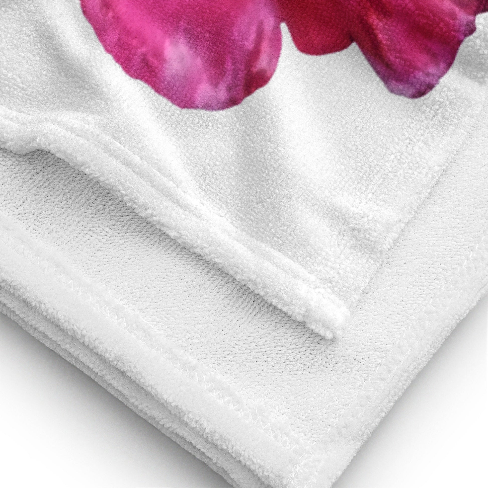 Pink flowers towel,bath towels,botanical towel,housewares,floral decor,kids bath towels,beach towel,guest towel,nature lovers gift,gym towel