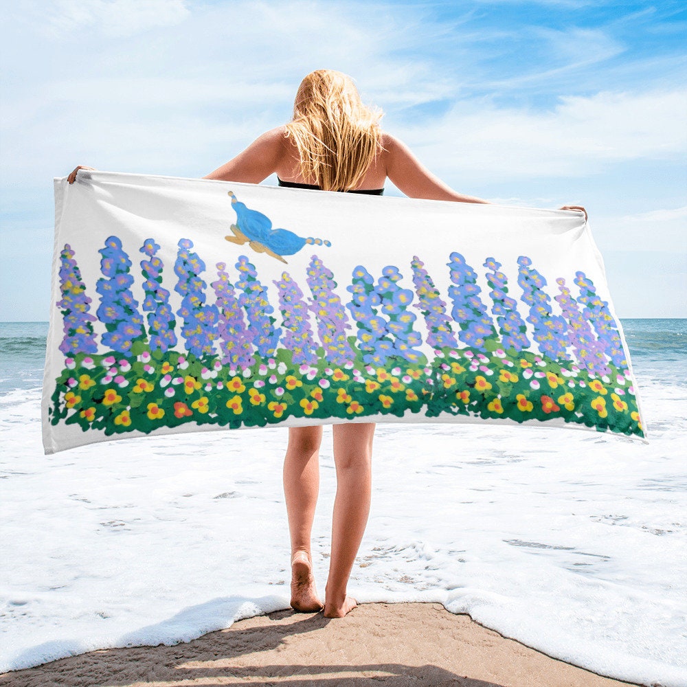 Butterfly floral towel,fall towels,kids bath towels,housewares,decor,botanical towels,guest towel,beach towels,gym towels,vacation towels