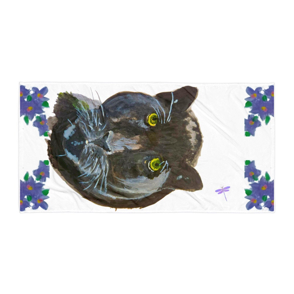 Black Panther beach towel,fall towels,housewares,decor,kids bath towels,guest towels,gym towels,animal lovers gift,cat lovers gift