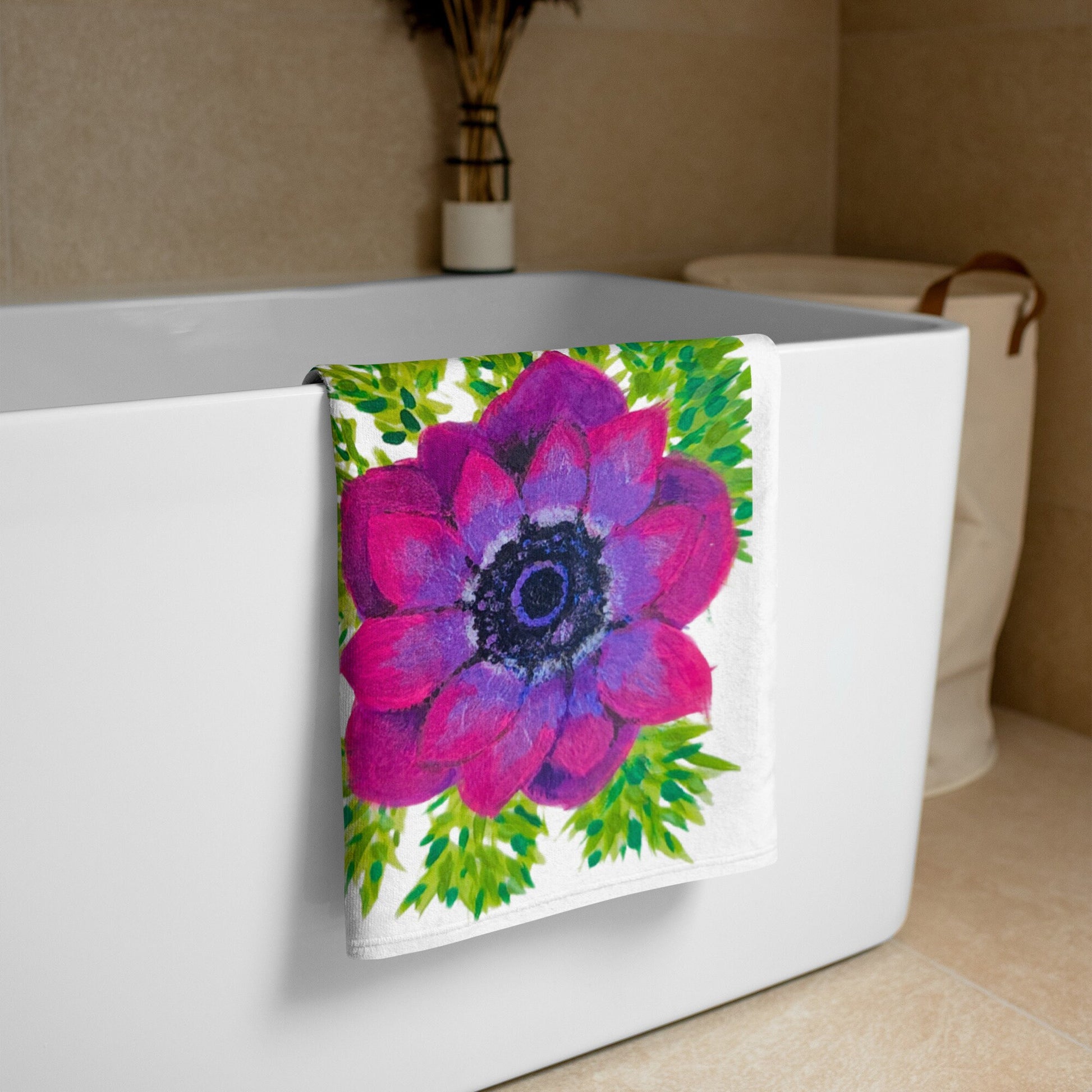Pink floral beach towels,fall towels,housewares,decor,botanical towels,kids bath towels,premium towels,guest towels,colorful towels