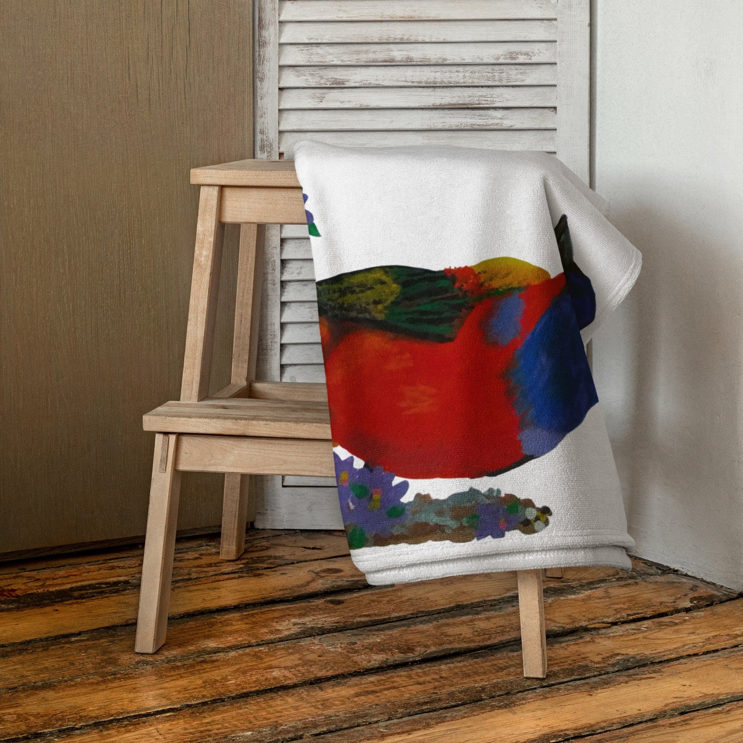 Painted Bunting Bird Towel,fall towels,housewares,decor,beach towels,kids bath towels,premium towels,guest towels,bird lovers gift