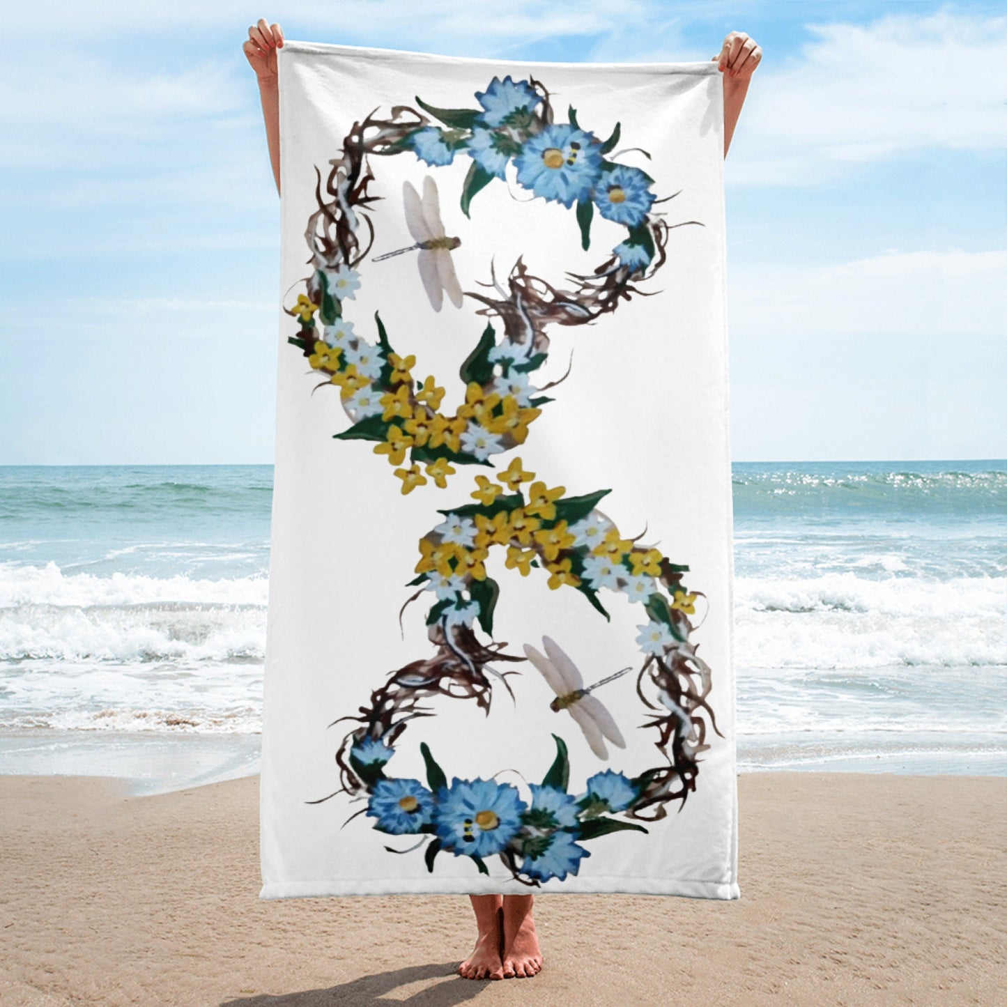 Floral beach towels,fall towels,botanical towels,housewares,decor,kids bath towels,premium towels,guest towels,colorful towels,nature lovers