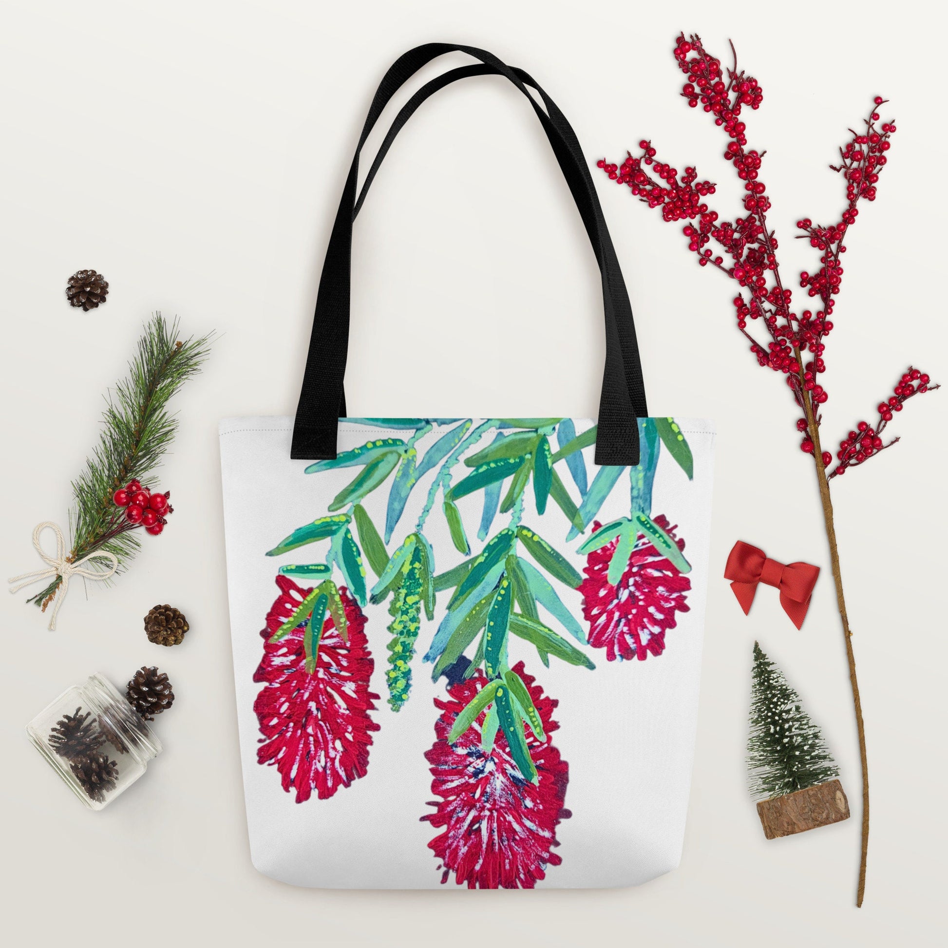 Weeping bottle brush tote bag,reusable tote bag,beach tote bag,farmers market bag,carry all,nurse tote bag,daycare bag,flower girl bag