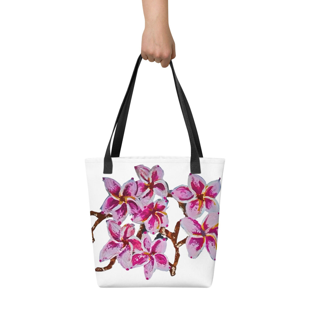 Cherry blossom reusable tote bag,botanical tote bag,beach tote bag,nurse tote bag,daycare bag,farmers market bag,carry all,unisex tote bag
