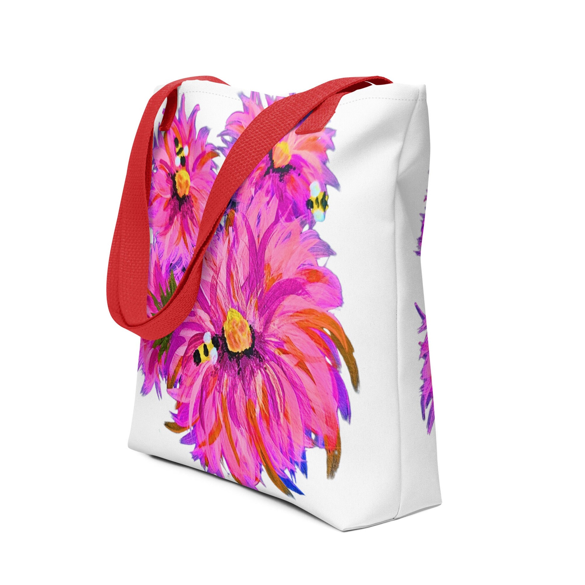 Pink wildflower reusable tote bag,nurse tote bag,beach tote bag,farmers market bag,carry all,nature lovers gift,college tote bag,unique tote