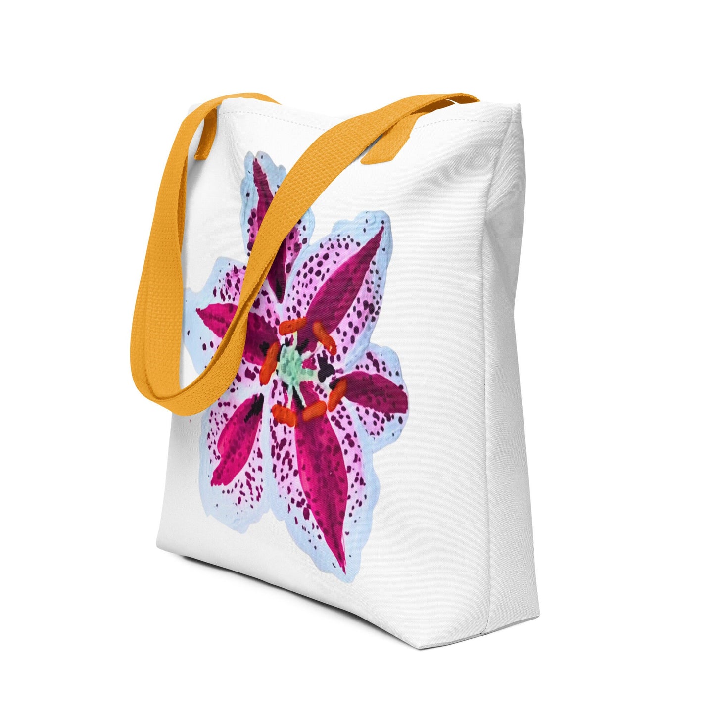 Tiger lily tote bag,beach tote bag,nurse tote bag,farmers market bag,wildflower tote bag,carry all,nature lovers tote bag,unique tote bag