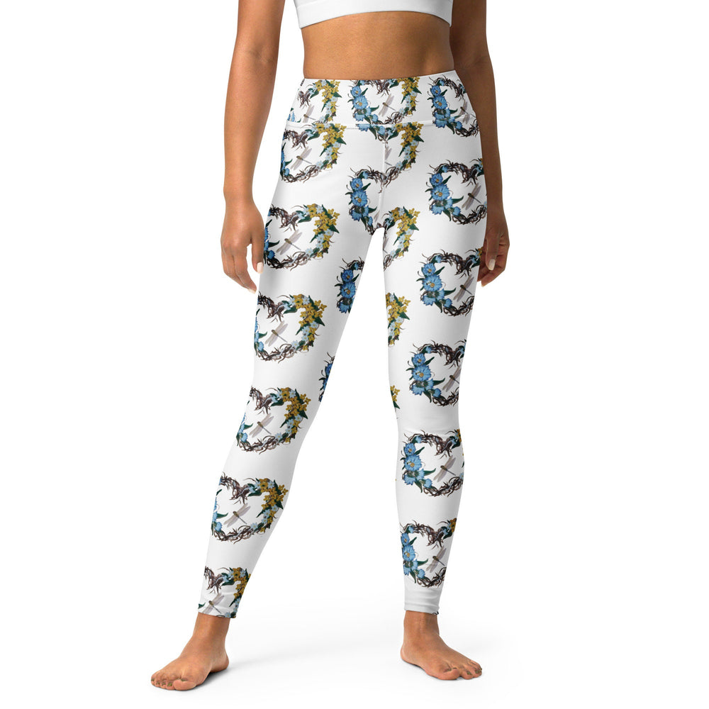 Heart wreath leggings,fitness leggings,floral leggings,gym leggings,workout leggings,spandex leggings,colorful leggings,sports leggings