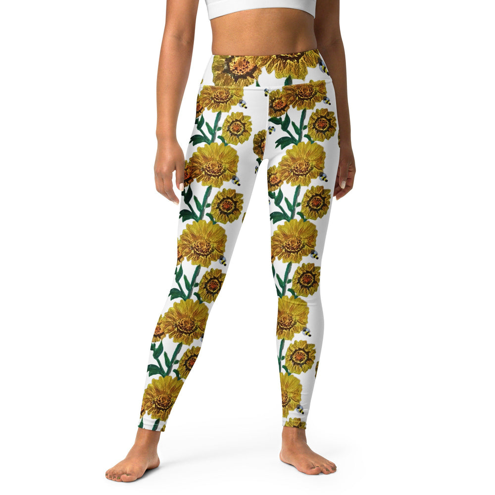 Sunflower yoga leggings,fitness leggings,workout pants,floral leggings,gym leggings,spandex leggings,nature lovers gift,activewear