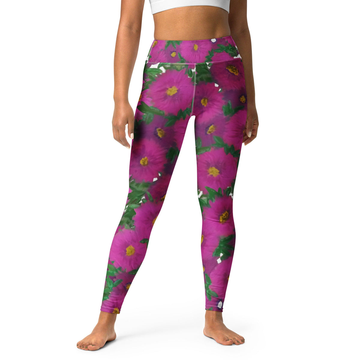Pink colorful yoga leggings,fitness leggings,workout pants,floral leggings,gym leggings,spandex leggings,high waist leggings,fun leggings