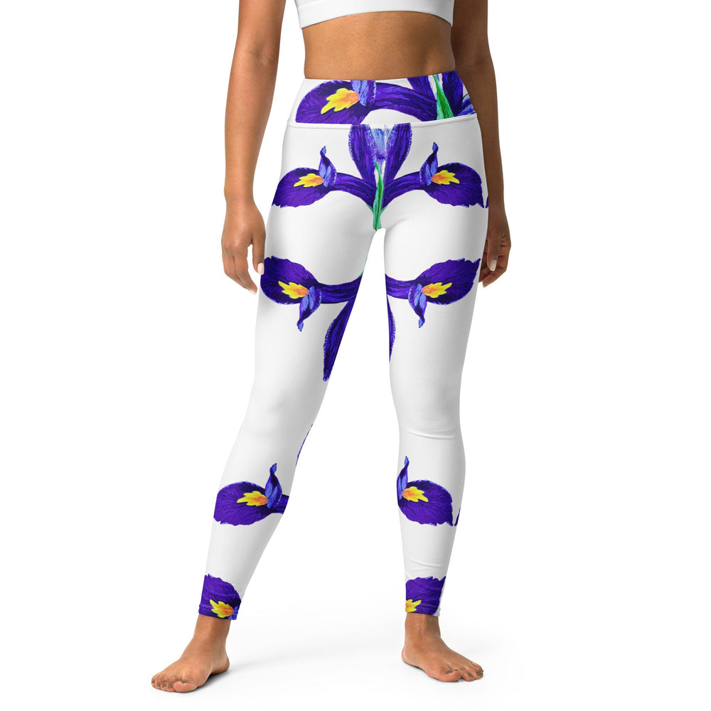 Iris flower yoga leggings,fitness leggings,workout pants,gym leggings,high waist leggings,fun leggings,womens leggings,festival wear