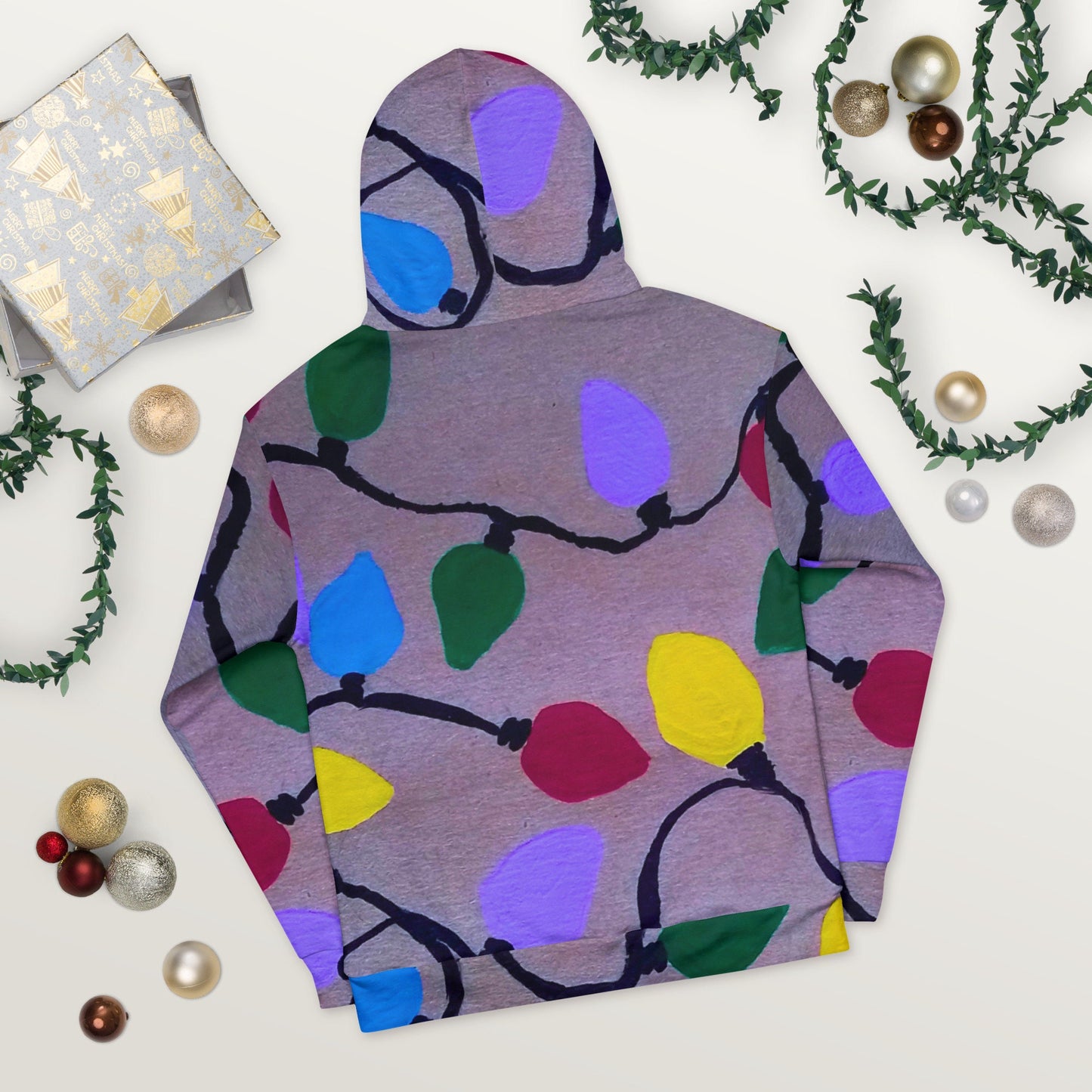 Christmas Lights Unisex Hoodie,festive hoodie,holiday hoodie,fall hoodie,inspirational hoodie,unisex hoodie