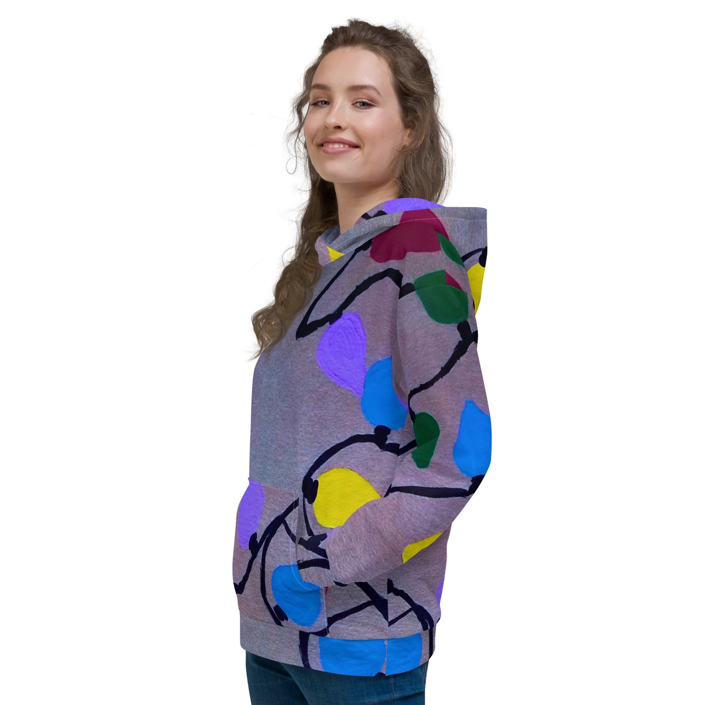 Christmas Lights Unisex Hoodie,festive hoodie,holiday hoodie,fall hoodie,inspirational hoodie,unisex hoodie