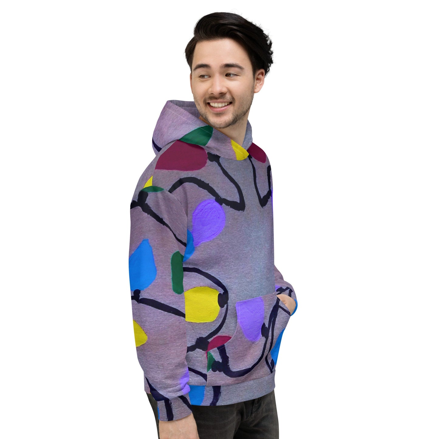 Christmas Lights Unisex Hoodie,festive hoodie,holiday hoodie,fall hoodie,inspirational hoodie,unisex hoodie