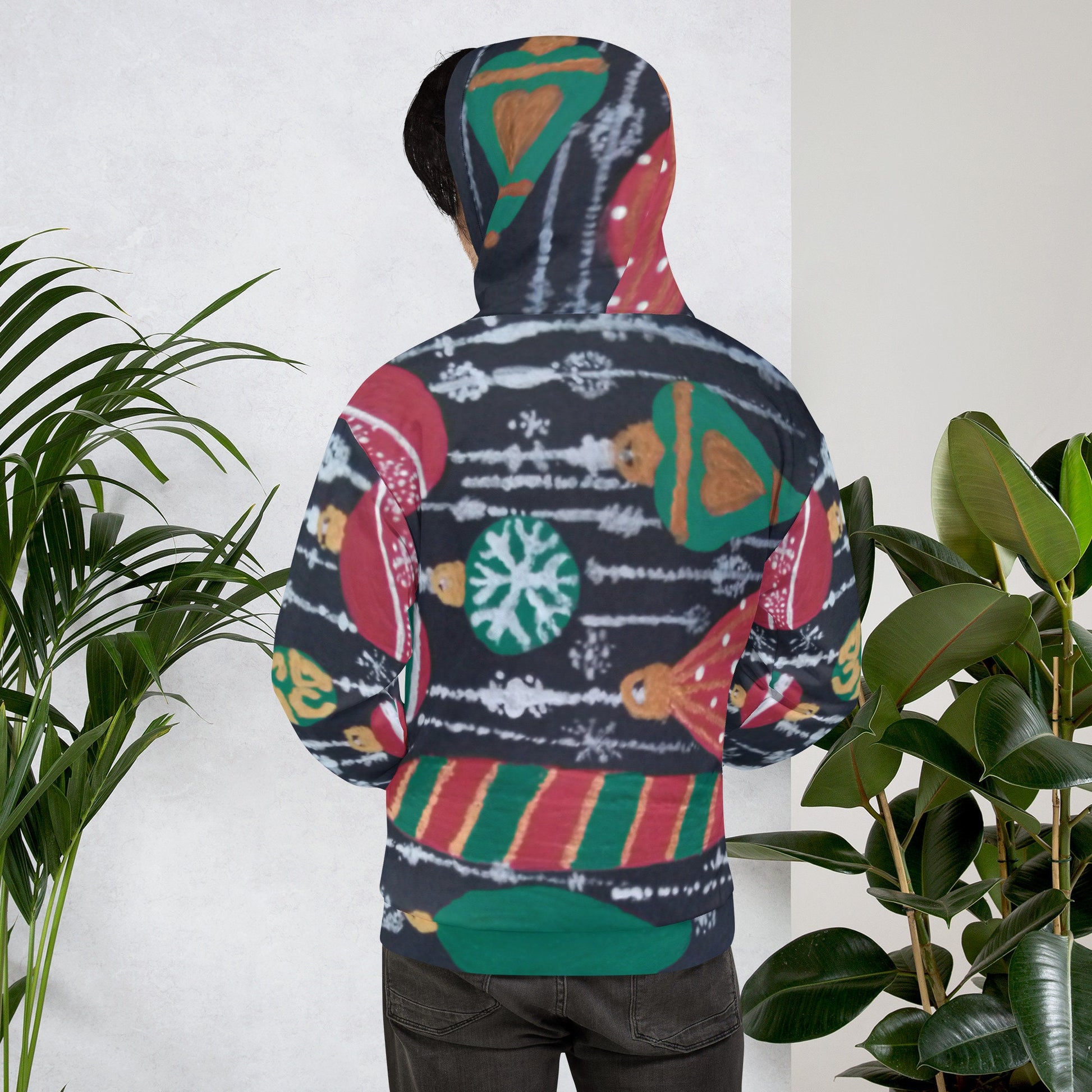 Holiday Ornaments Unisex Hoodie,pullover hoodie,trendy hoodie,fall hoodie,festive hoodie,colorful hoodie