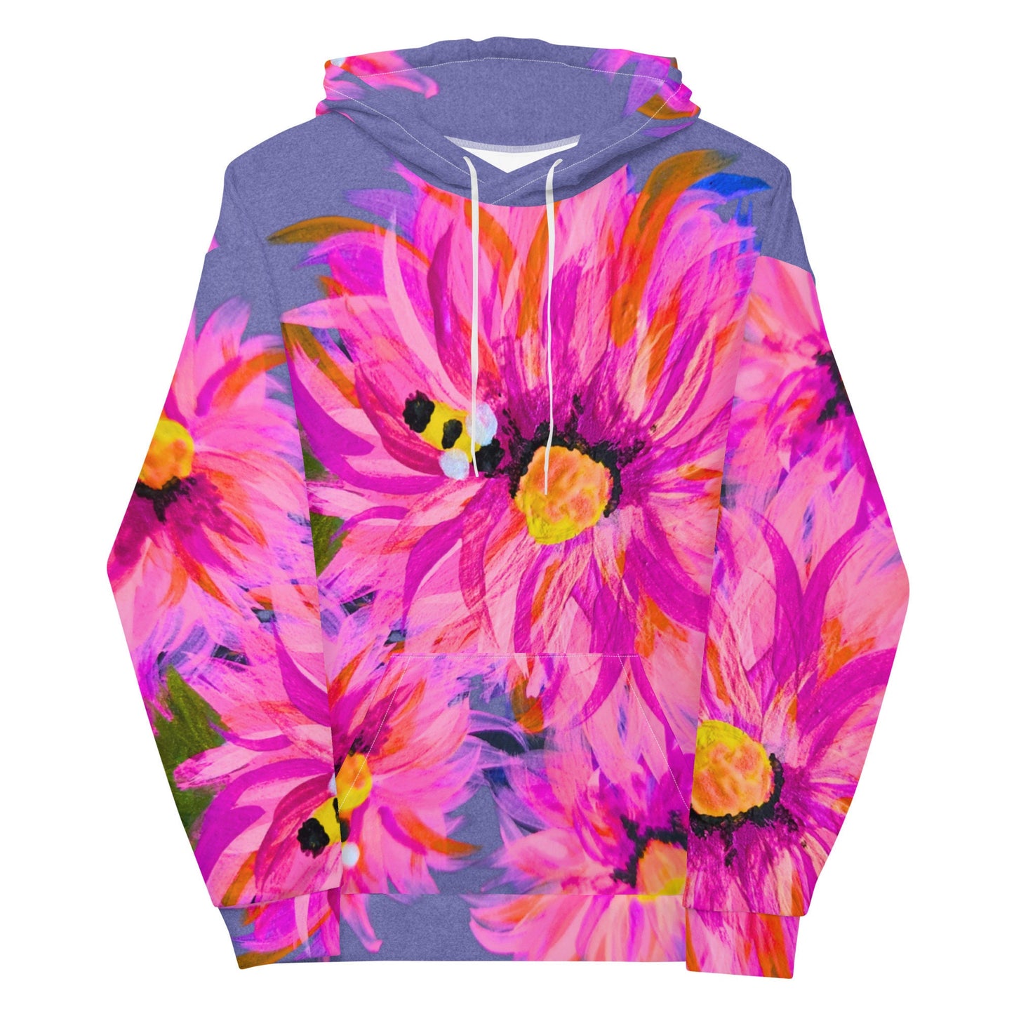 Fluffy Pink Floral Unisex Hoodie,pullover hoodie,trendy hoodie,fall hoodie,floral hoodie,nature lovers gift,flower lovers gift