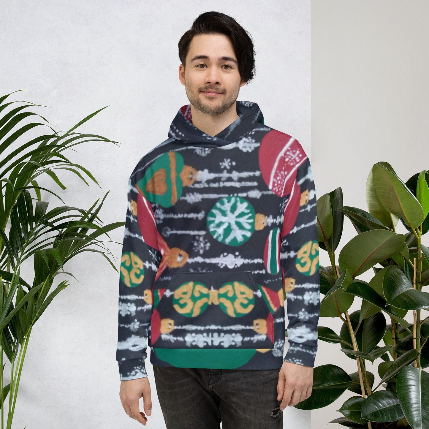 Holiday Ornaments Unisex Hoodie,pullover hoodie,trendy hoodie,fall hoodie,festive hoodie,colorful hoodie