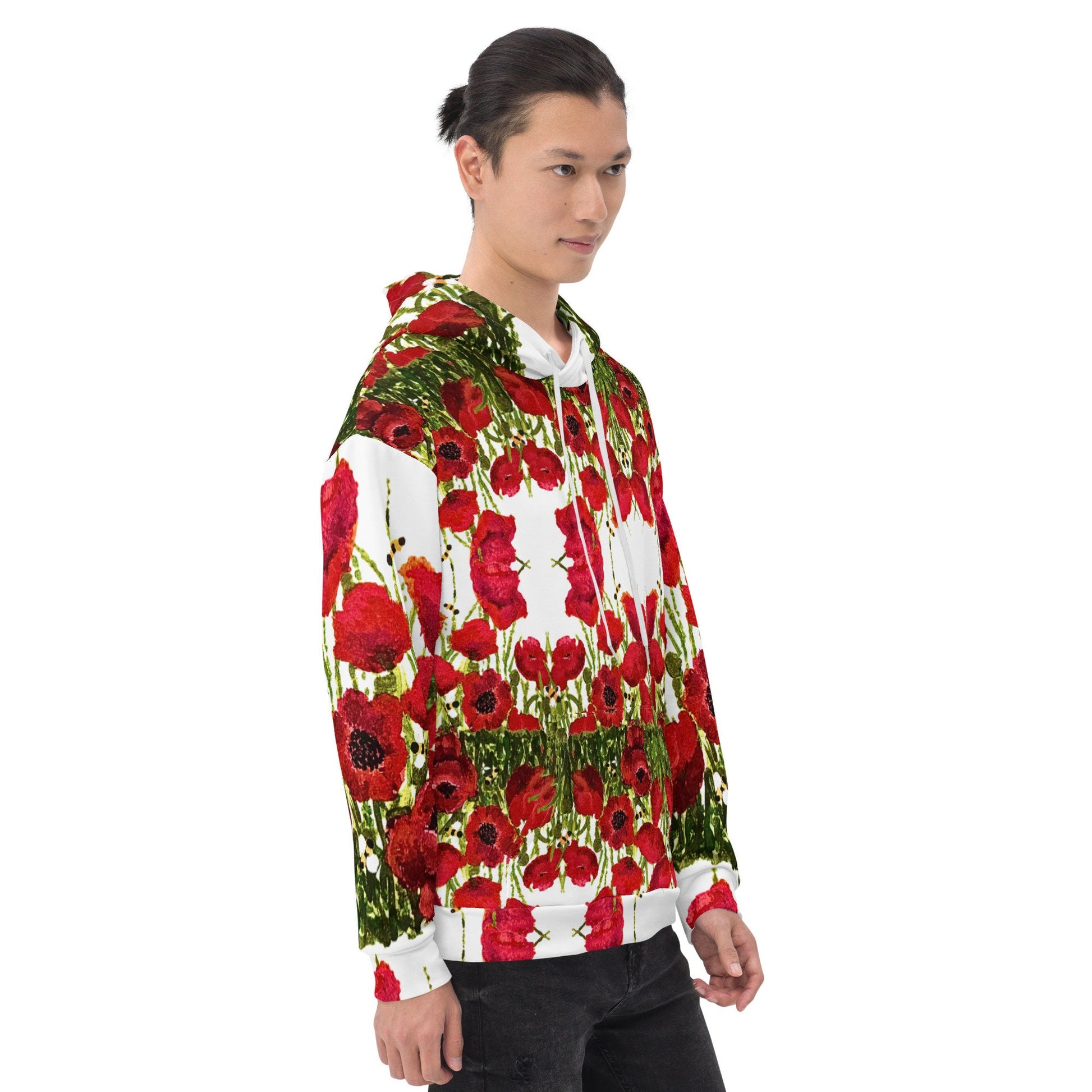 Red Poppies Unisex Hoodie,hoodie with pockets,pullover hoodie,fall hoodie,aunt hoodie,mama hoodie,hippie hoodie,comfy hoodie