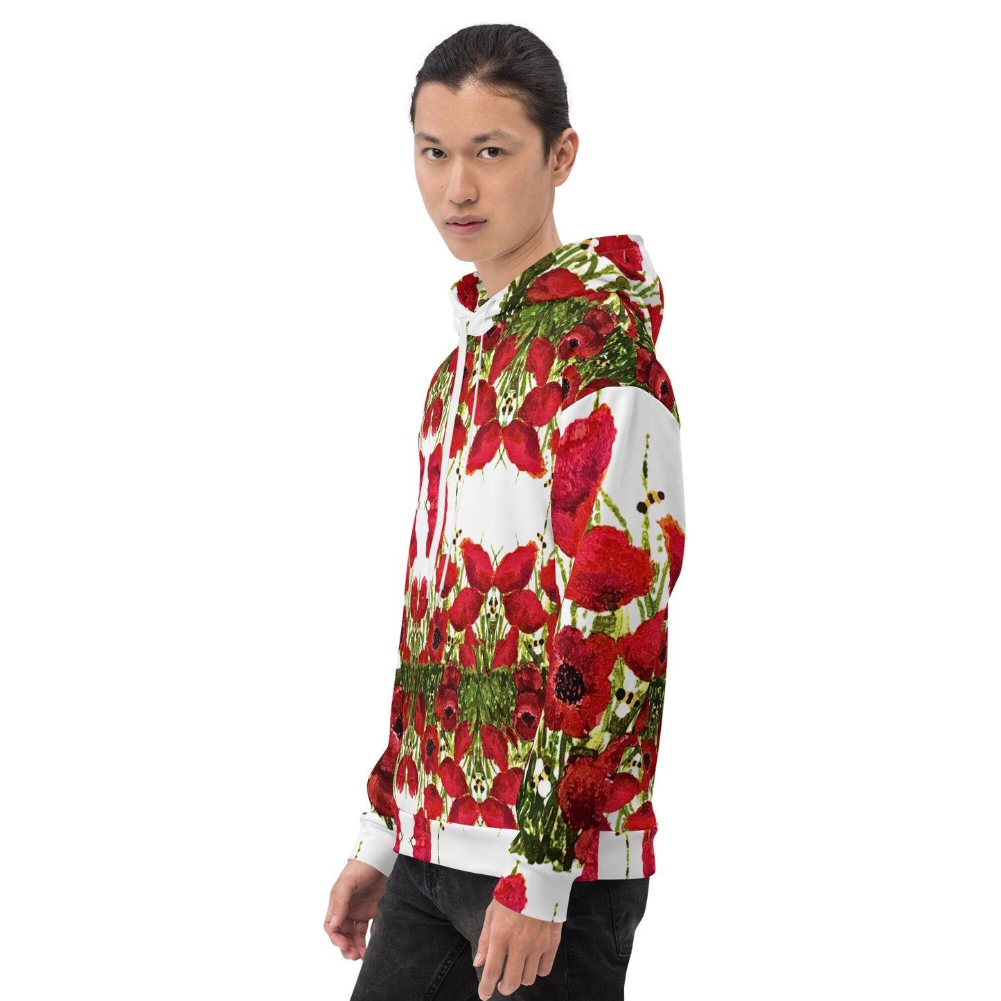 Red Poppies Unisex Hoodie,hoodie with pockets,pullover hoodie,fall hoodie,aunt hoodie,mama hoodie,hippie hoodie,comfy hoodie