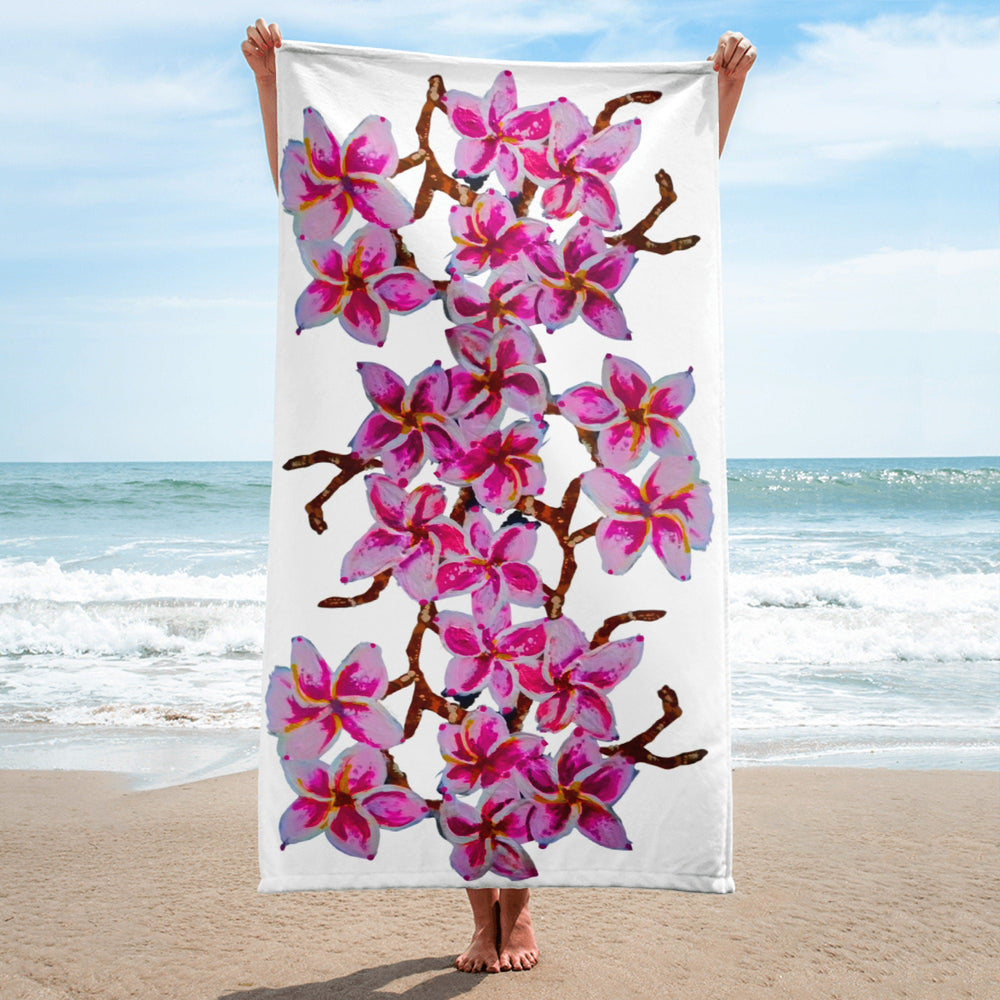 Cherry Blossom floral towel,fall towels,housewares,decor,bath towels,kids bath towels,beach towels,guest towels,botanical towels,gym towels