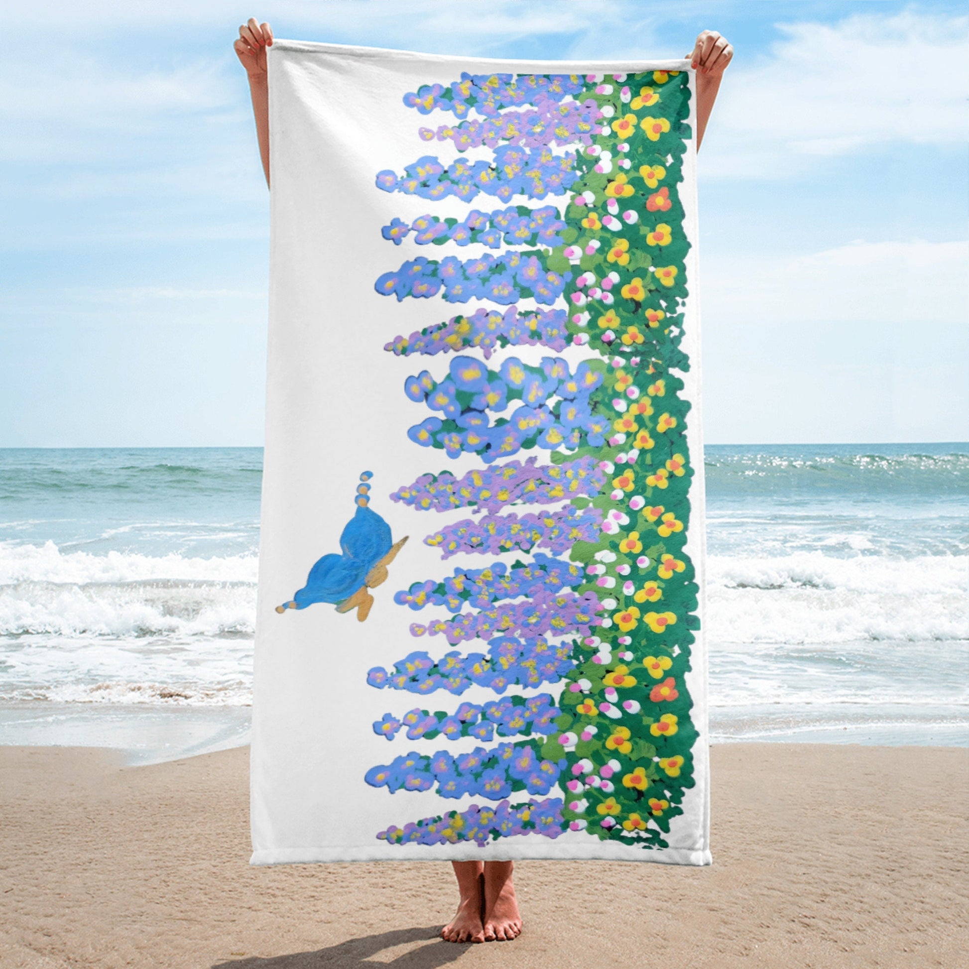 Butterfly floral towel,fall towels,kids bath towels,housewares,decor,botanical towels,guest towel,beach towels,gym towels,vacation towels