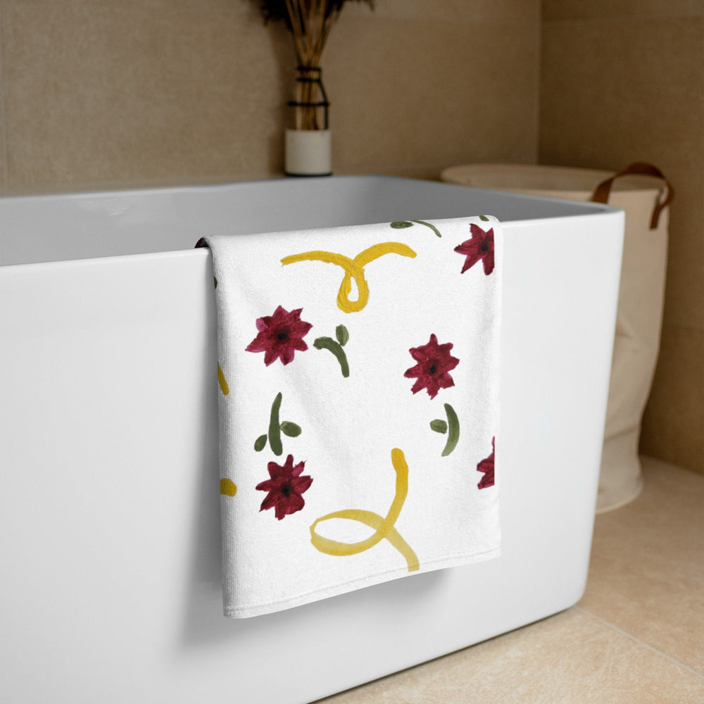 Colorful floral beach towels,fall towels,housewares,decor,botanical towels,kids bath towels,premium towels,guest towels,pool towels