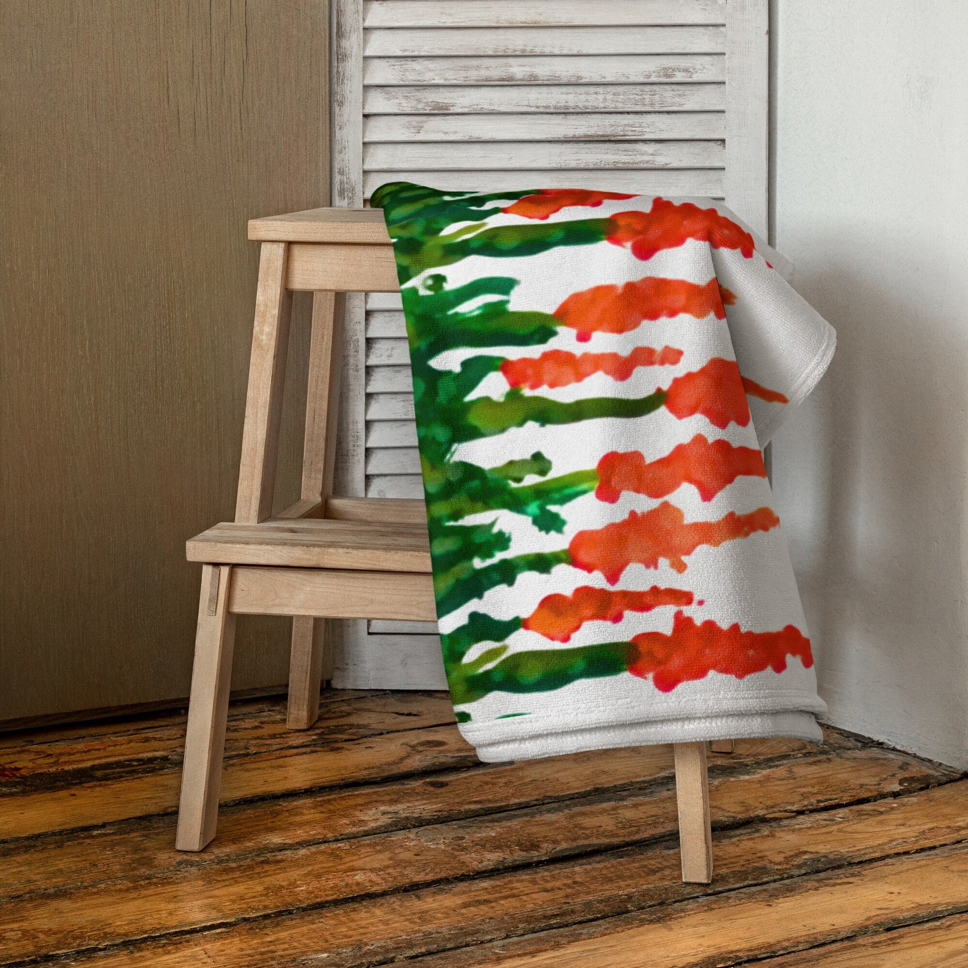 Orange floral bath towels,fall towels,housewares,decor,beach towels,kids bath towels,premium towels,botanical towels,colorful towels