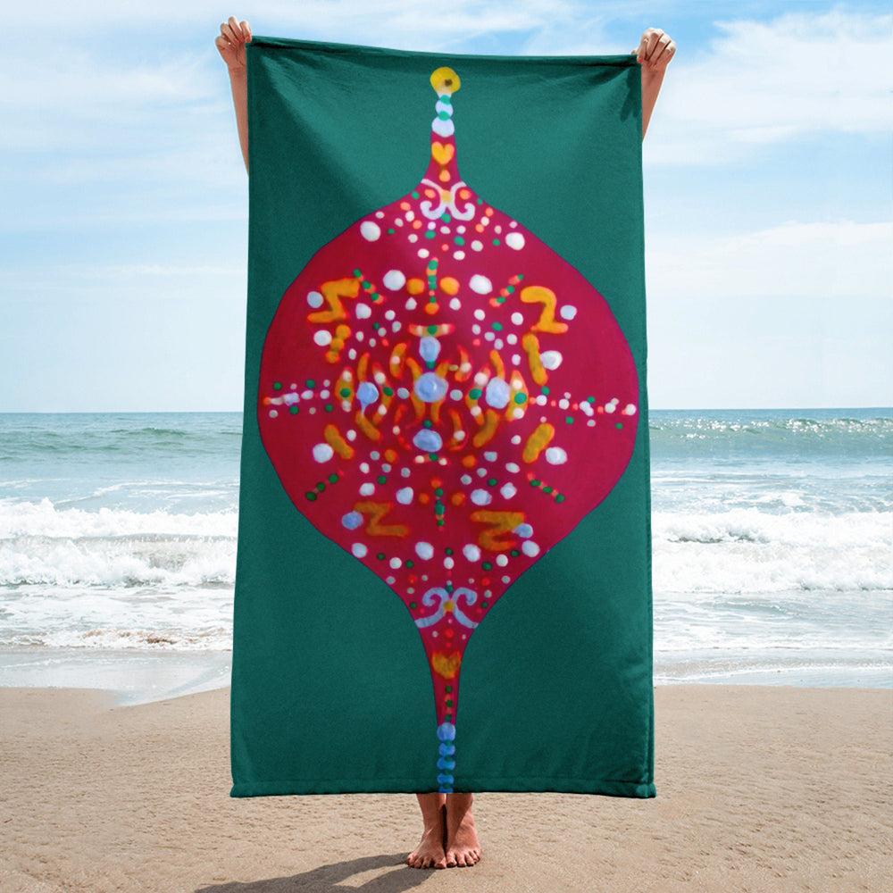 Holiday ornament towel,fall towels,housewares,holiday decor,decor,winter towels,guest towels,christmas towels,holiday towels,kids bath towel