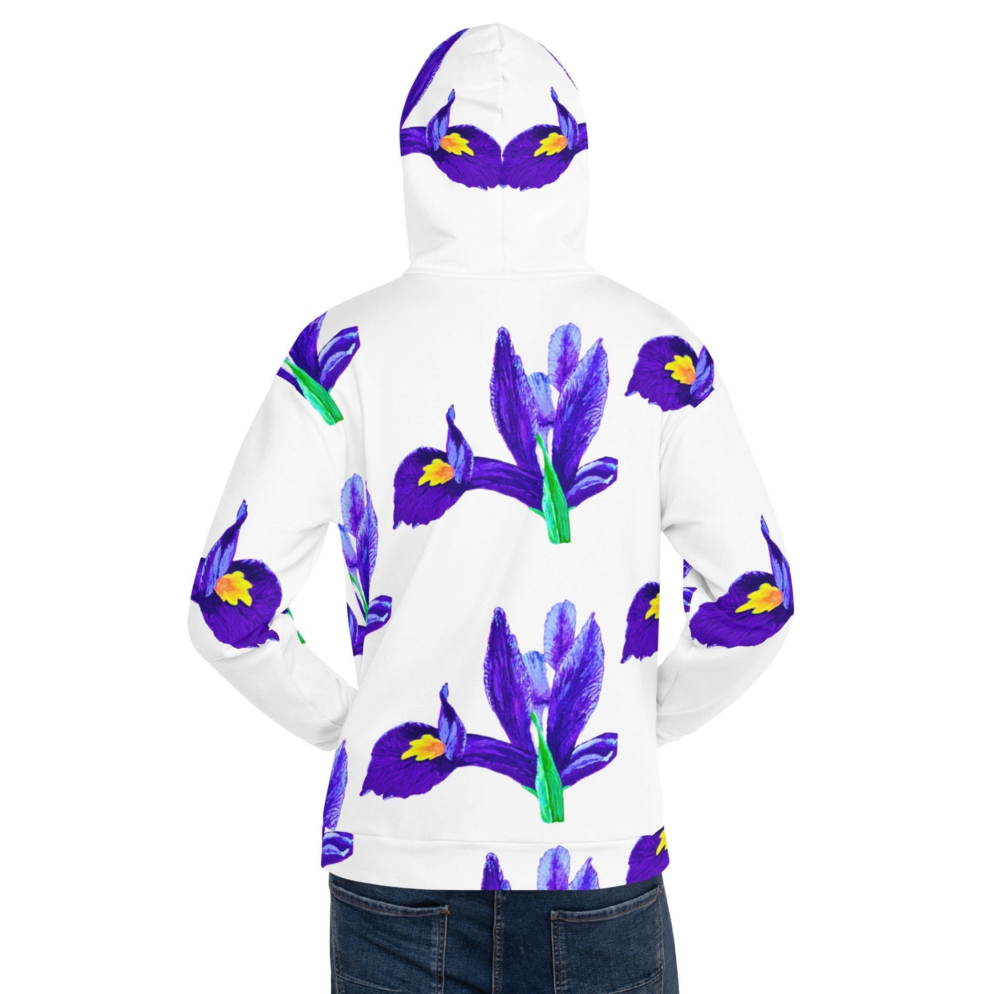 Iris Flower Unisex Hoodie,hoodie with pockets,pullover hoodie,street wear hoodie,floral hoodie,mama hoodie,aunt hoodie,fun hoodie
