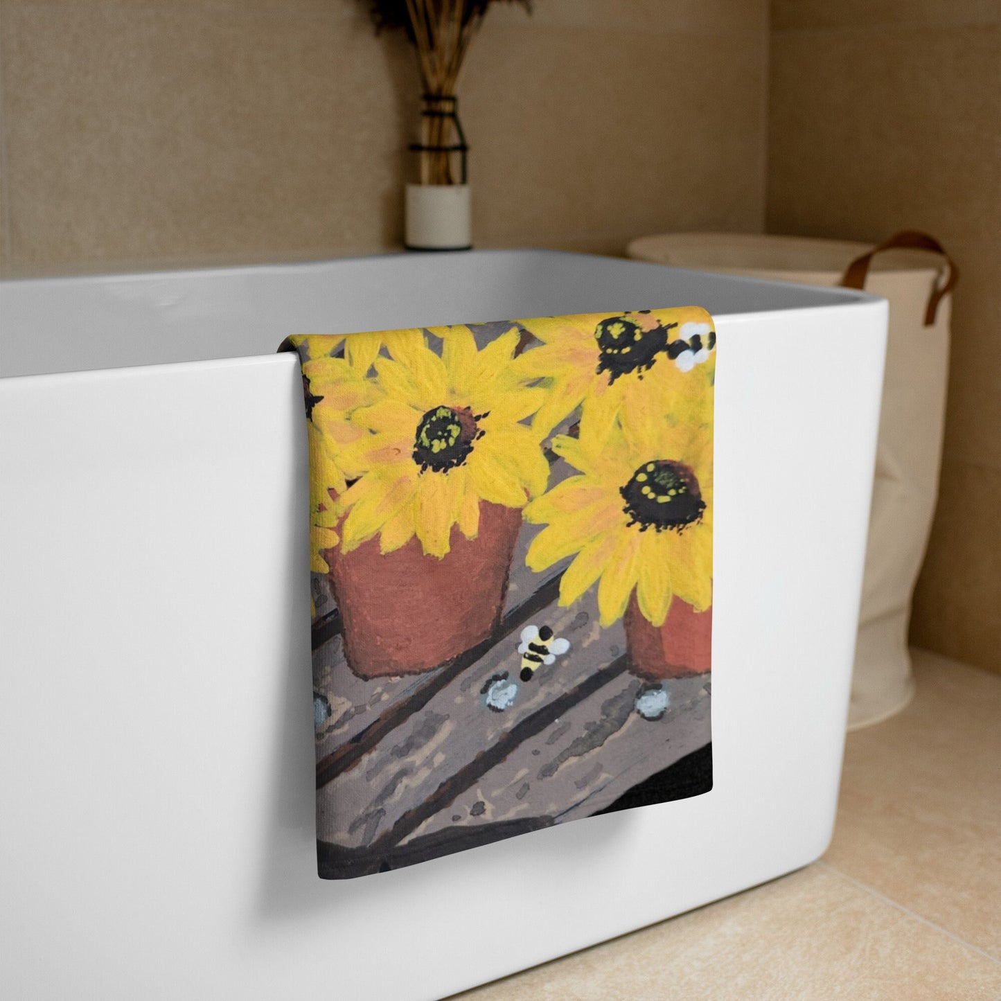 Black Eyed Susan Towel,fall towels,housewares,decor,guest towels,floral towels,kids bath towels,beach towels,nature lovers gift