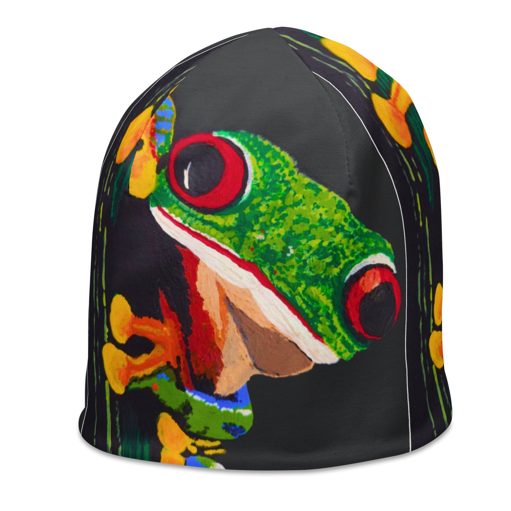 Green Frog Beanie,beanie hat,running hat,cancer hat,chemo beanie,ski hat,skull cap,slouch hat,soft beanie,unisex beanie,cute beanie