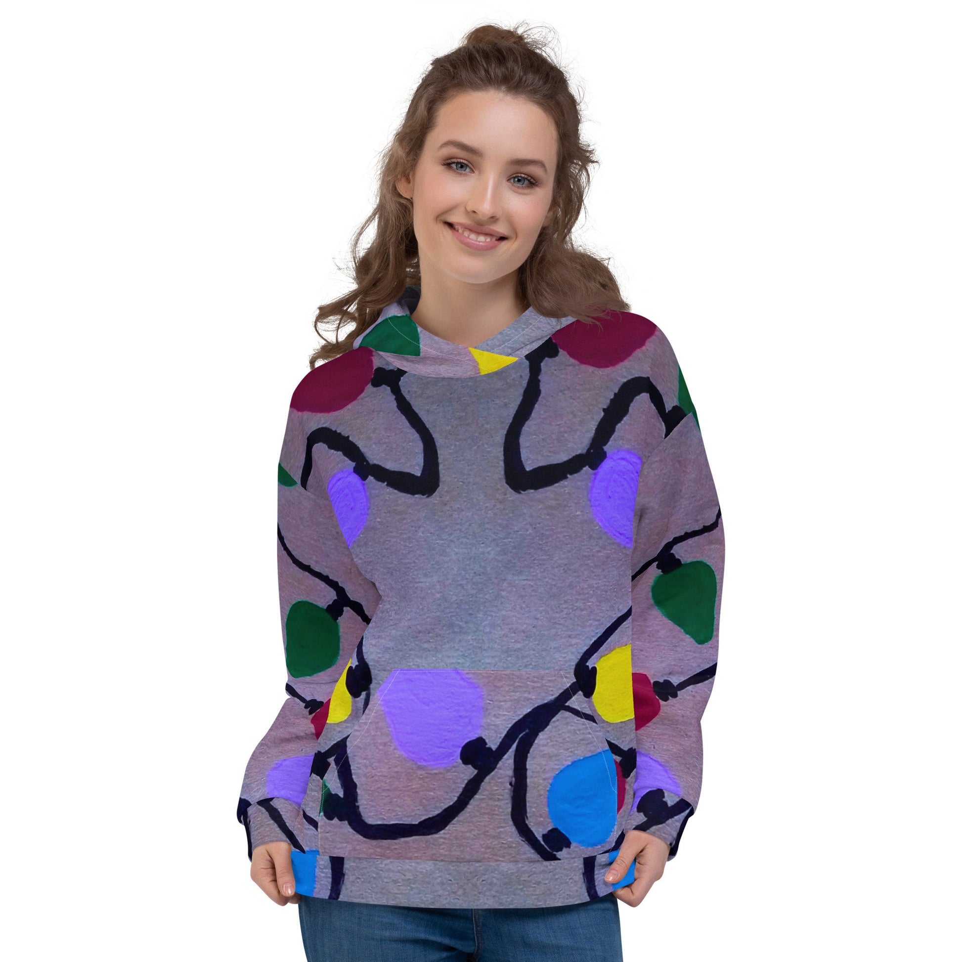 Christmas Lights Unisex Hoodie,festive hoodie,holiday hoodie,fall hoodie,inspirational hoodie,unisex hoodie