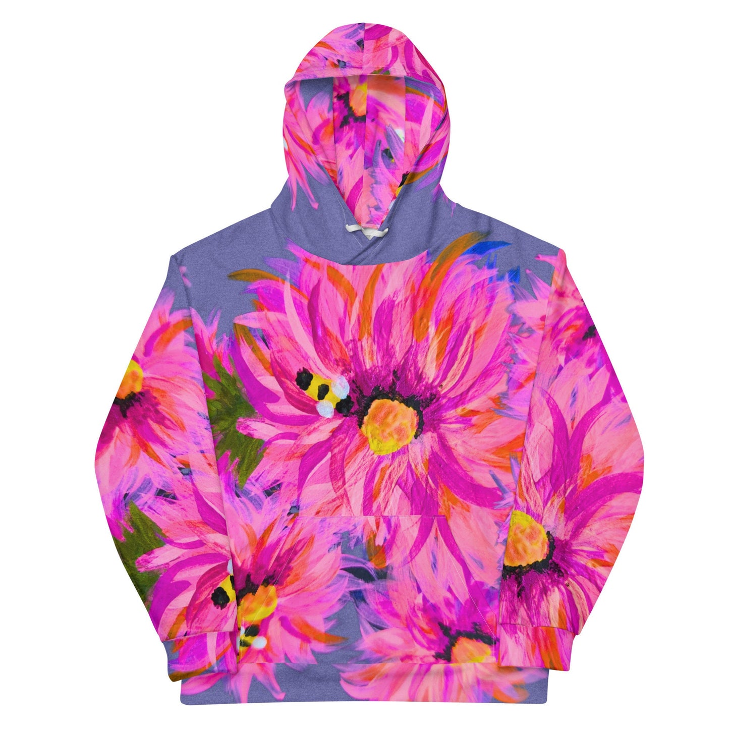 Fluffy Pink Floral Unisex Hoodie,pullover hoodie,trendy hoodie,fall hoodie,floral hoodie,nature lovers gift,flower lovers gift