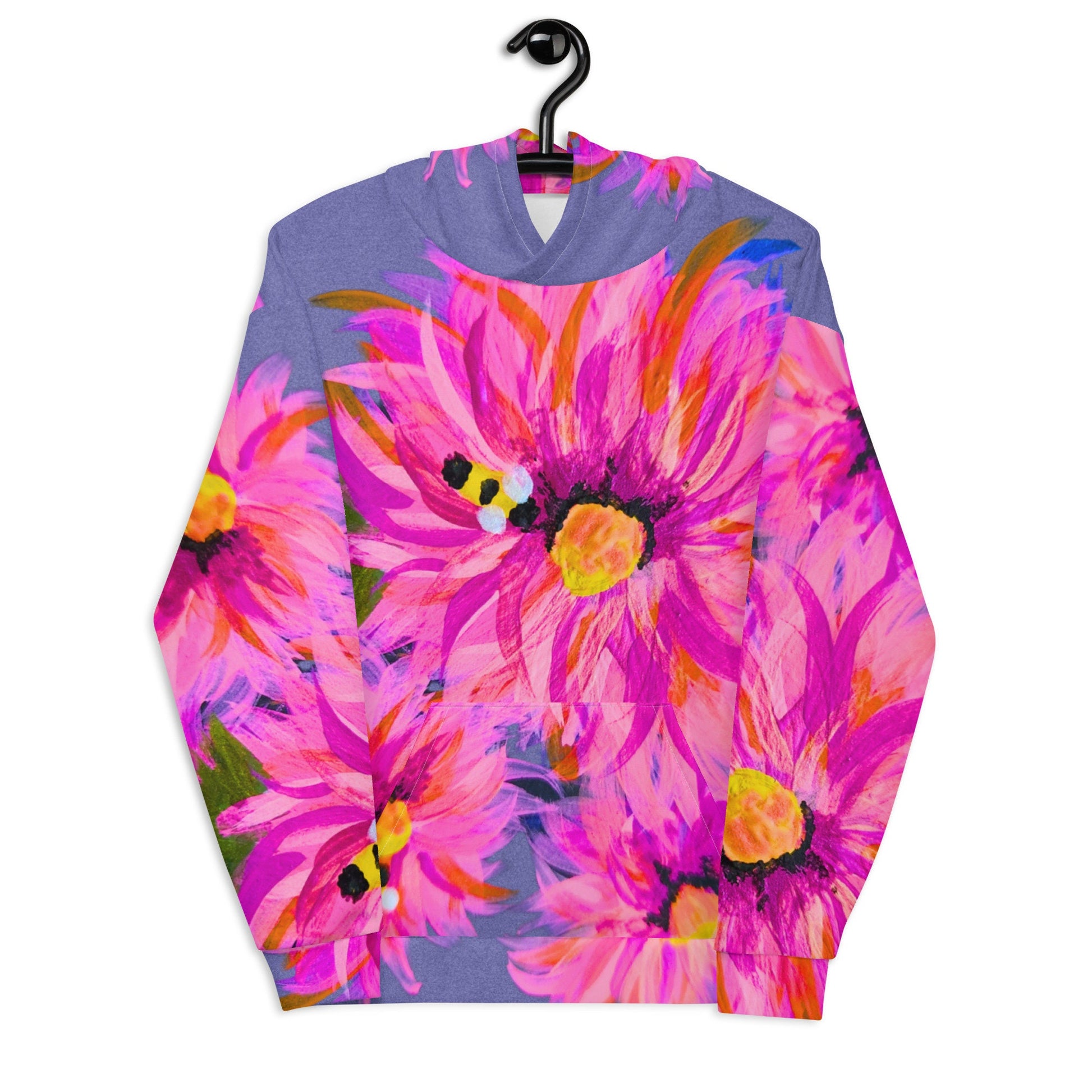 Fluffy Pink Floral Unisex Hoodie,pullover hoodie,trendy hoodie,fall hoodie,floral hoodie,nature lovers gift,flower lovers gift