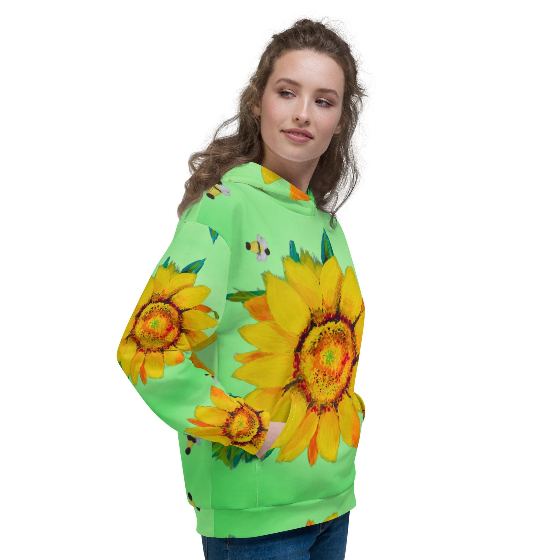 Sunflower Unisex Hoodie,hoodie with pockets,yellow flower hoodie,pullover hoodie,fall hoodie,trendy hoodie,college hoodie,unique hoodie