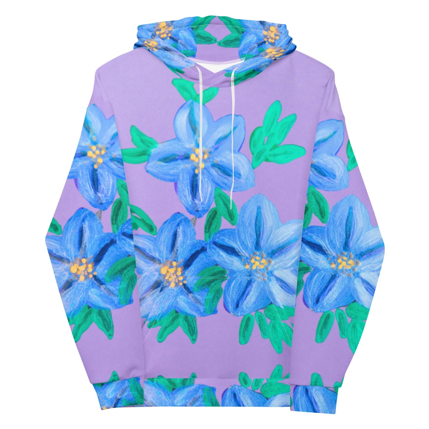 Forget Me Not Unisex Hoodie,floral hoodie,hoodie with pockets,pullover hoodie,trending hoodie,nature hoodie,plus size hoodie
