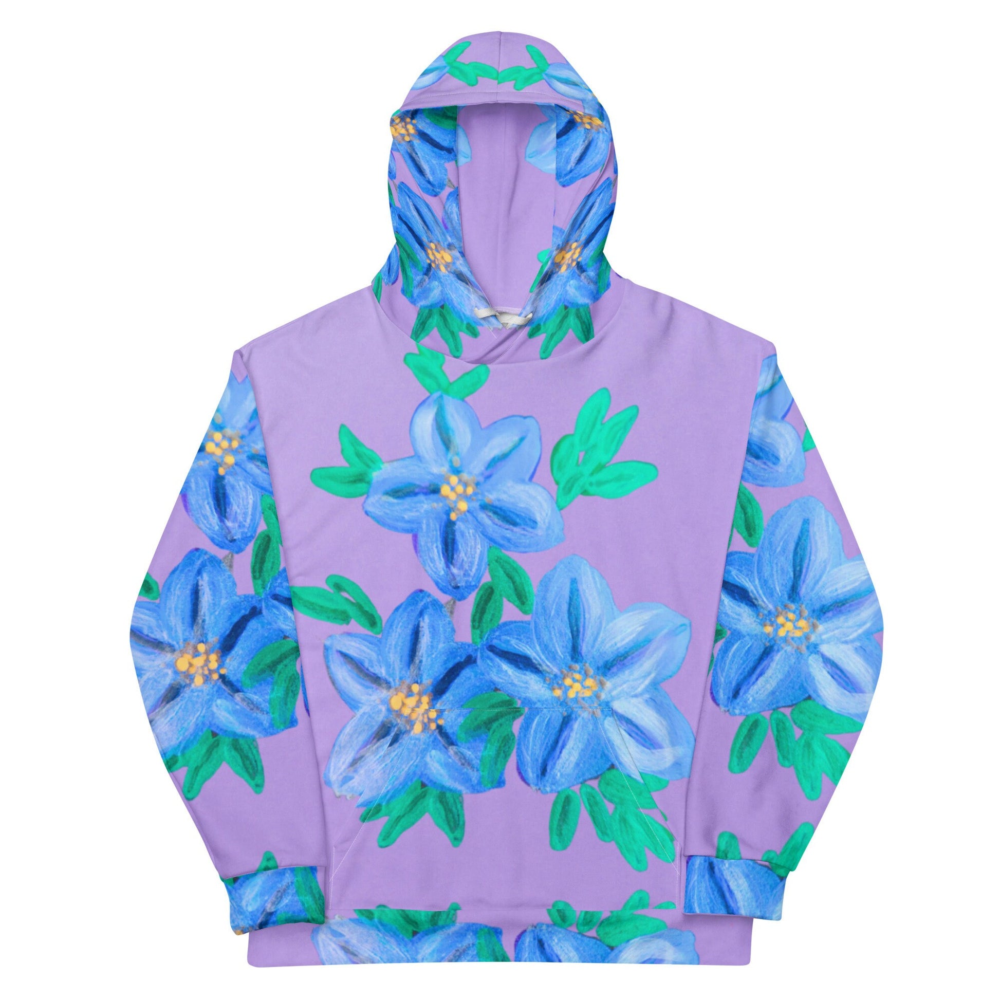 Forget Me Not Unisex Hoodie,floral hoodie,hoodie with pockets,pullover hoodie,trending hoodie,nature hoodie,plus size hoodie