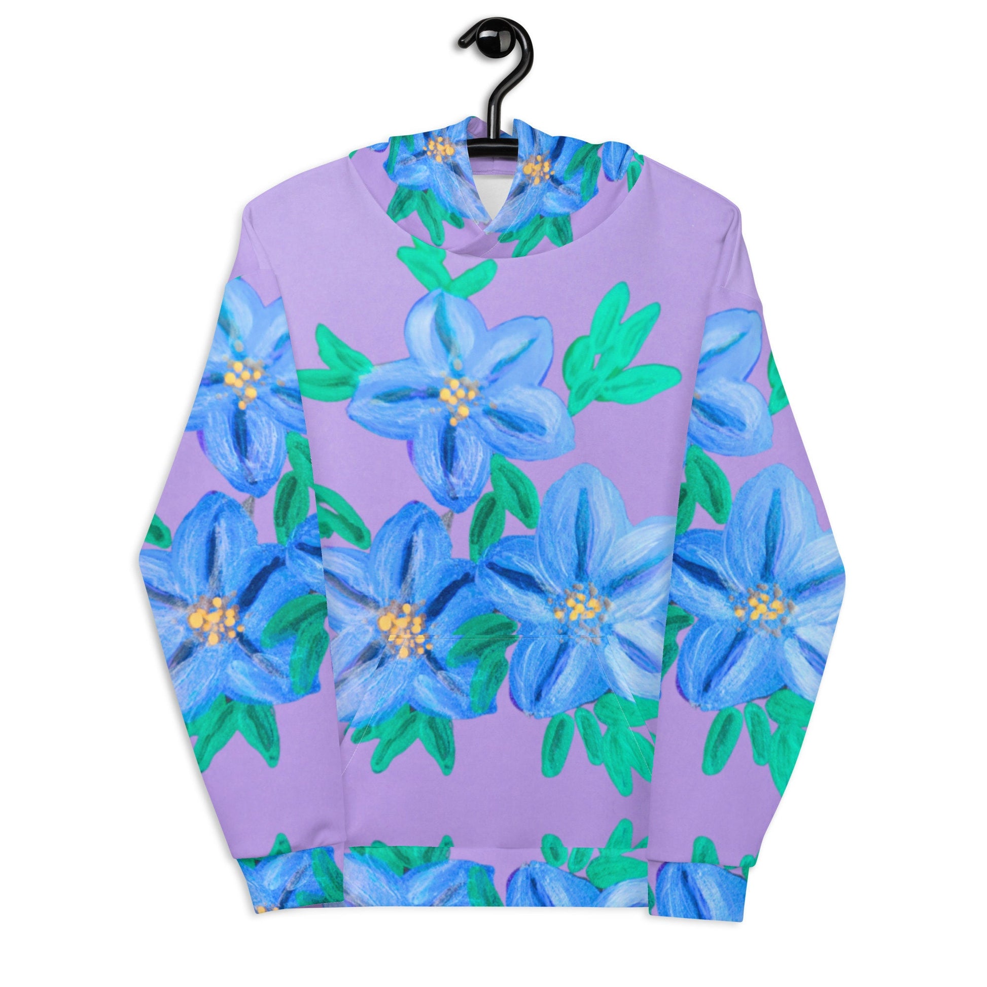 Forget Me Not Unisex Hoodie,floral hoodie,hoodie with pockets,pullover hoodie,trending hoodie,nature hoodie,plus size hoodie