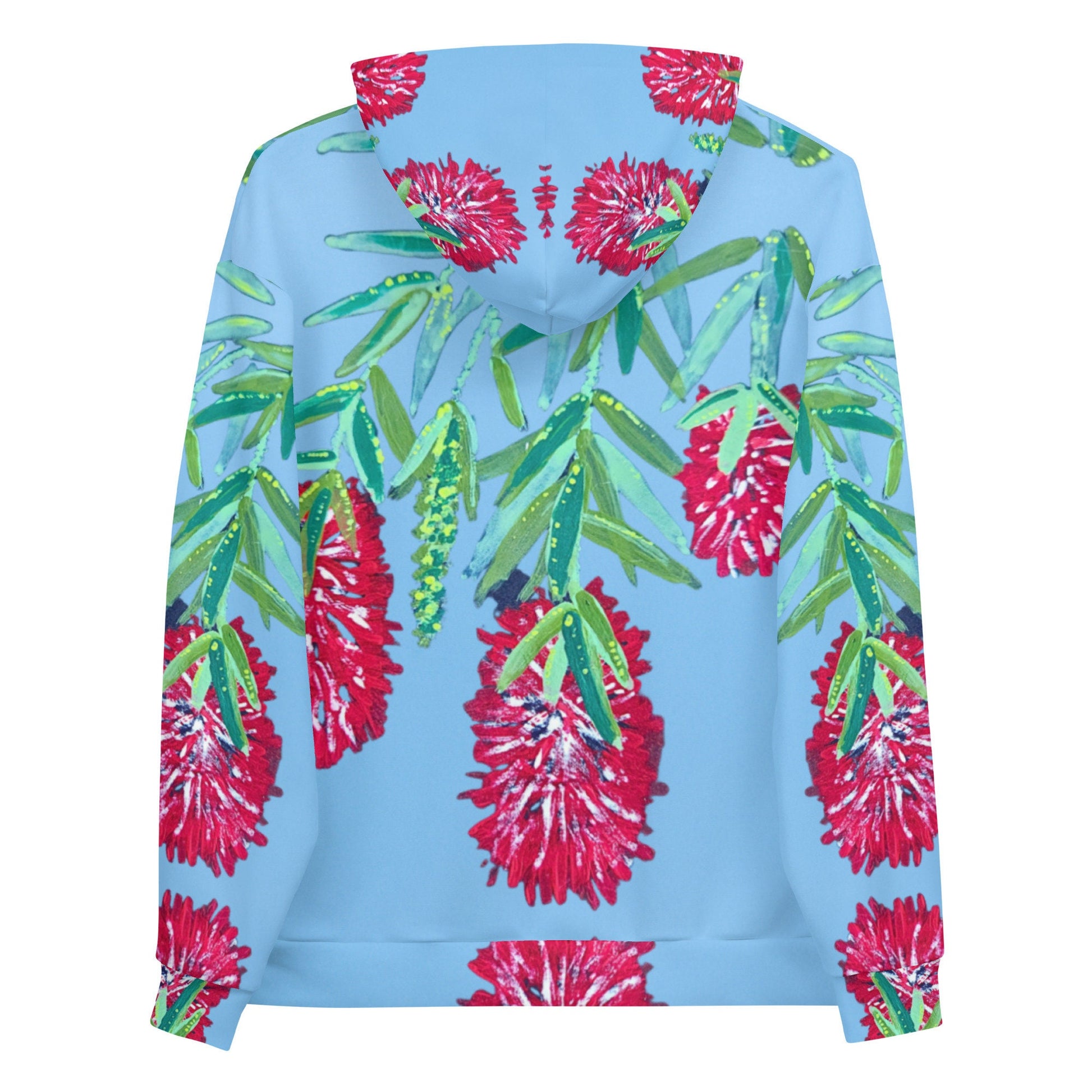 Weeping Bottle Brush Unisex Hoodie,hoodie with pockets,red floral hoodie,pullover hoodie,red flower,fall hoodie,trending hoodie