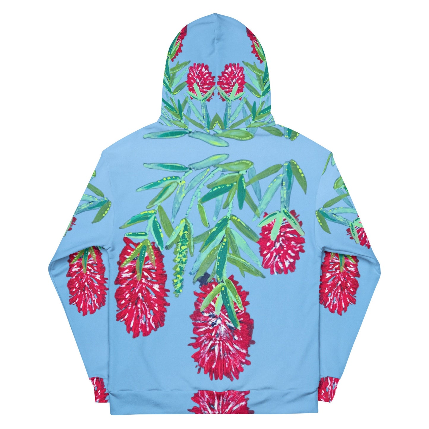 Weeping Bottle Brush Unisex Hoodie,hoodie with pockets,red floral hoodie,pullover hoodie,red flower,fall hoodie,trending hoodie
