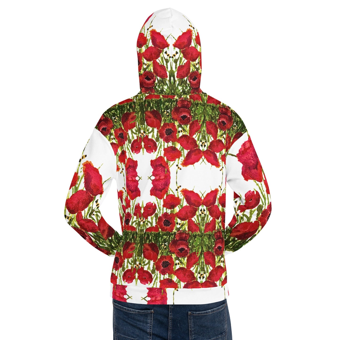 Red Poppies Unisex Hoodie,hoodie with pockets,pullover hoodie,fall hoodie,aunt hoodie,mama hoodie,hippie hoodie,comfy hoodie